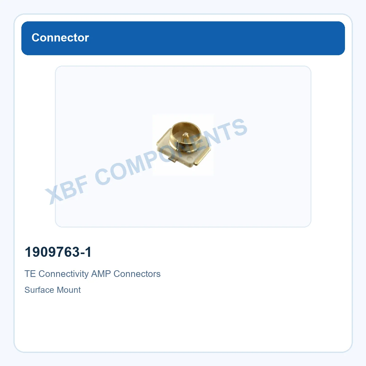 1909763-1 TE Connectivity AMP Connectors U.FL RF Connector 50 Ohms Surface Mount