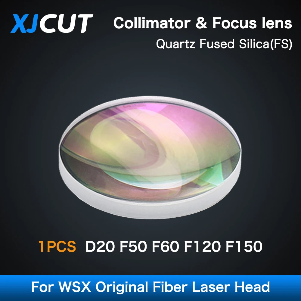 Lente de Foco do Colimador do Laser Xjcut Sílica Fundida para Pistola de Solda a Laser de Fibra Qilin Wsx Sup Cqwy D20 F50 60120 1064nm