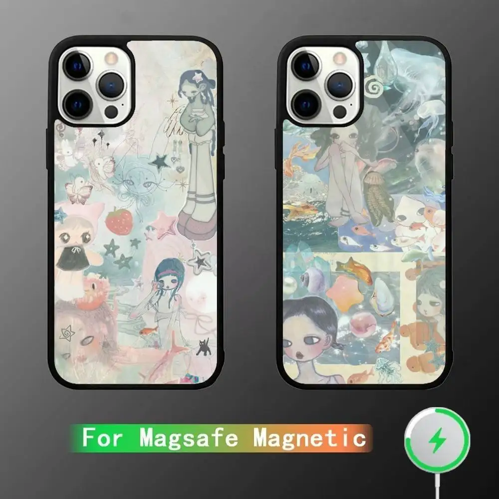 

aya takano art Phone Case For iPhone 17,16,15,14,13,12,11,Pro,Max,Plus,Mini,SE4,E Magnetic Magsafe Wireless Charging
