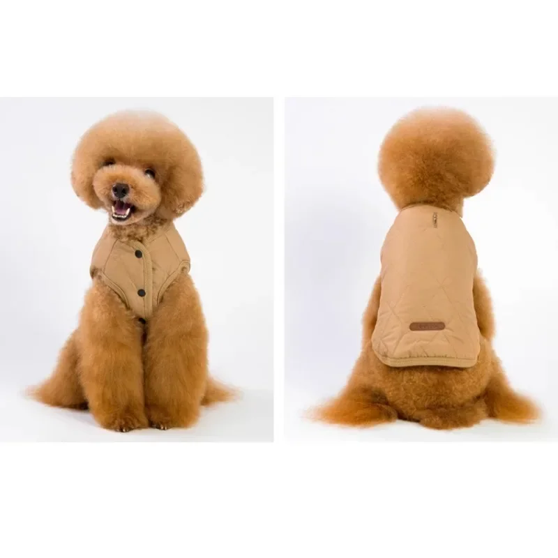 

Jacket and Underwear Dog Clothes Autumn and Winter Clothes Small Medium Dog Fleece-lined Thickened Pet Vest Cotton Vest