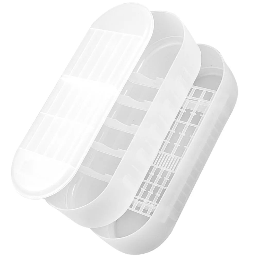 Transparent Plastic Battery Storage Box Wear-Resistant Organizer Compartment Safe Storage Case for Batteries Chargers USB Cables