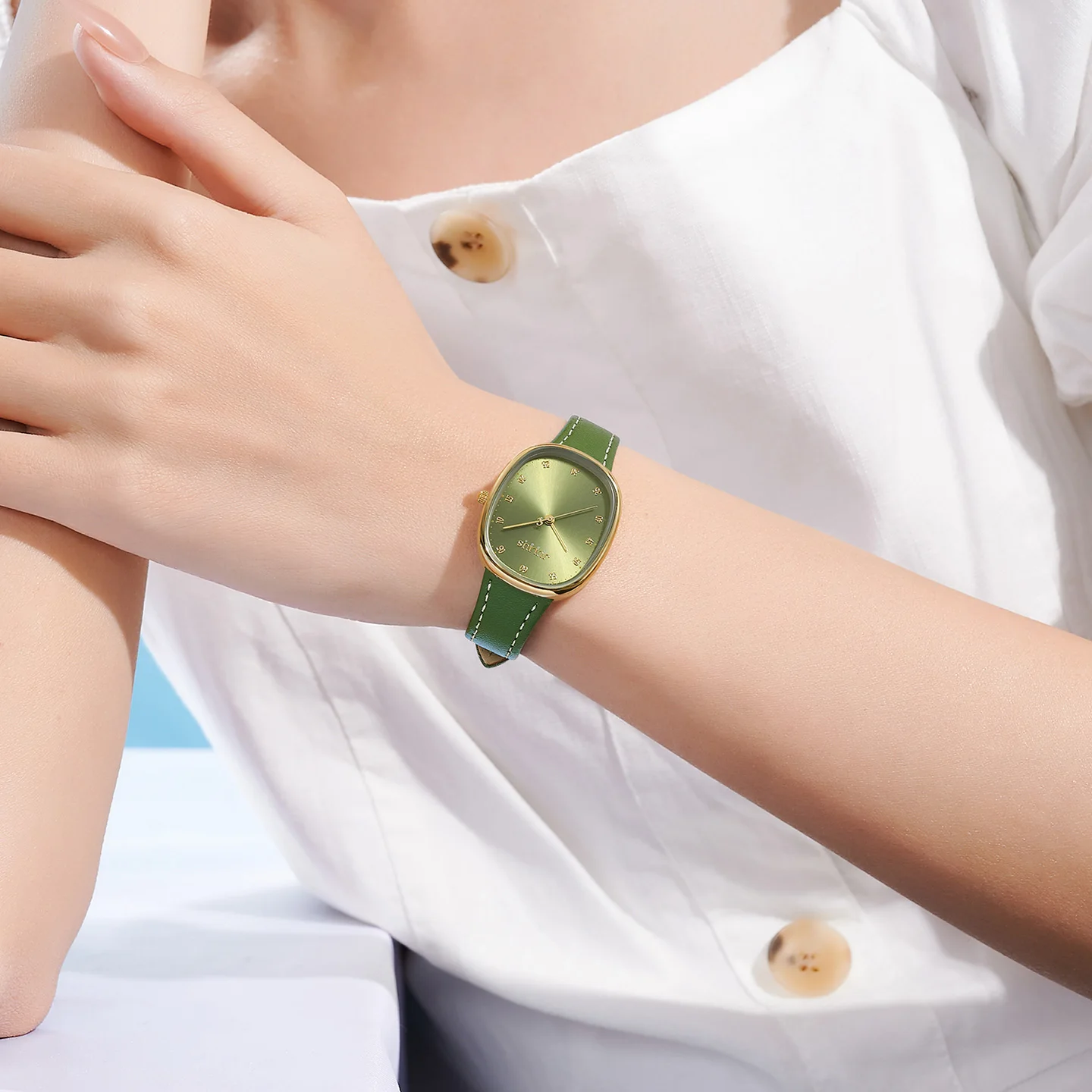 Julius Women's Watch Light Luxury Minimalist Oval Pebble Wristwatch 2026 New Gifts For Women 1559