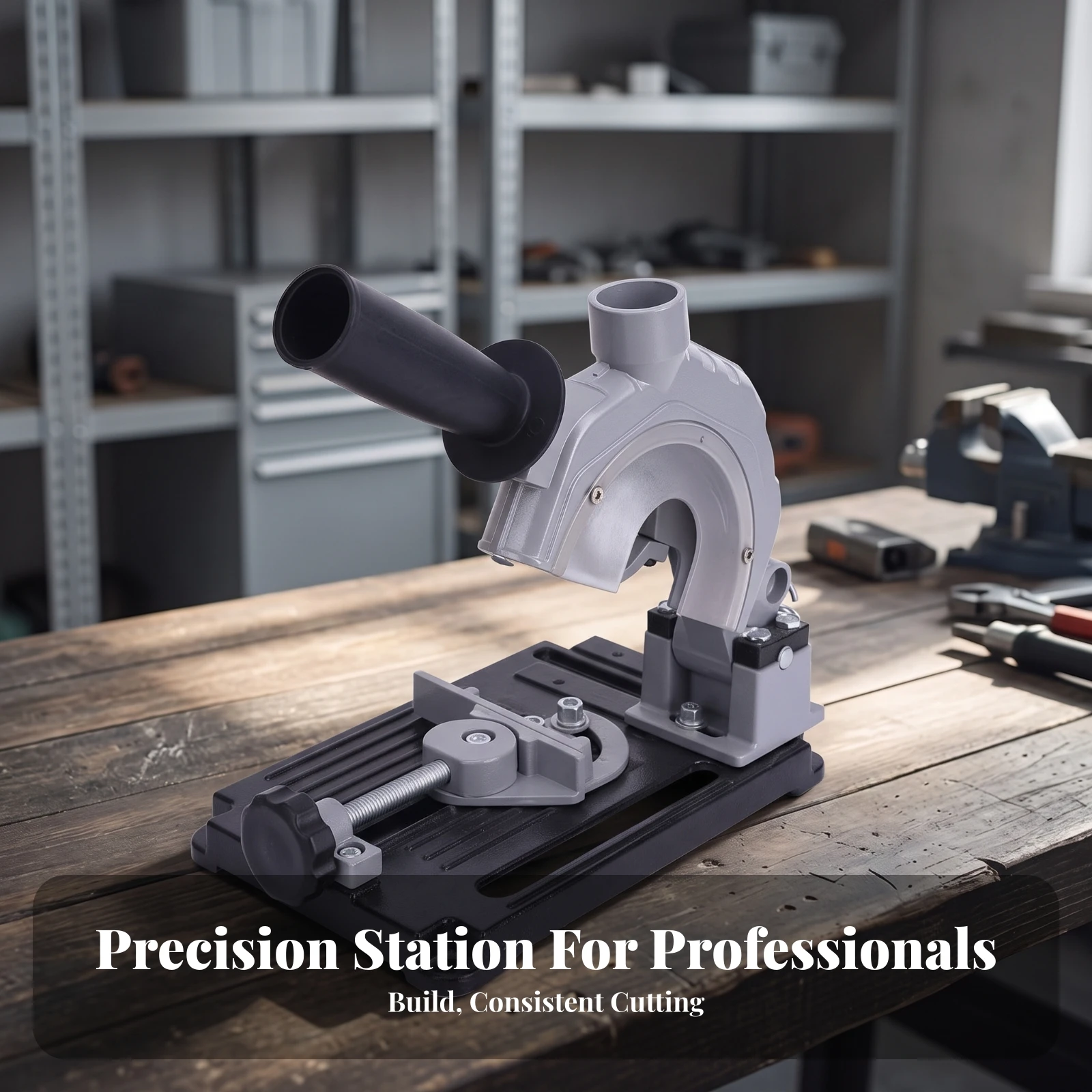Angle Grinder Stand with Sliding Rail Bench-Mounted Angle Grinder Stand with Cast Iron Base Long-Lasting Secure for DIYers