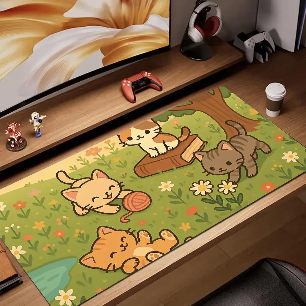 

Cartoon cat design large office Mouse Pad rubber anti-slip Desk Mat gamer pc accessories Gaming mat keypad expansion mousepad