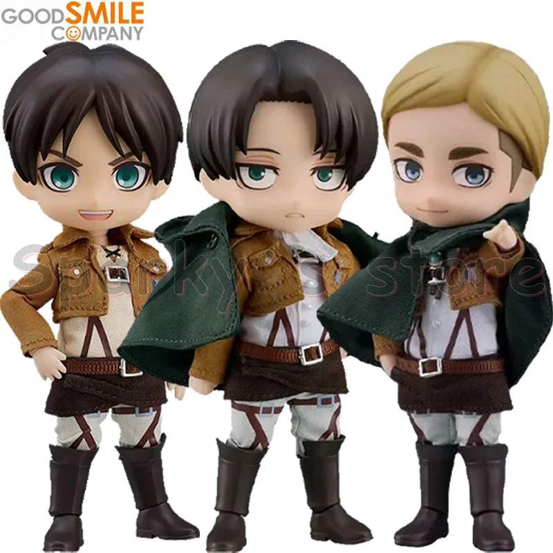 Good smile Original NENDOROID DOLL Attack On Titan Anime Figure Eren Jaeger Levi Ackerman Action Figure Toys for Boys Kids Gifts