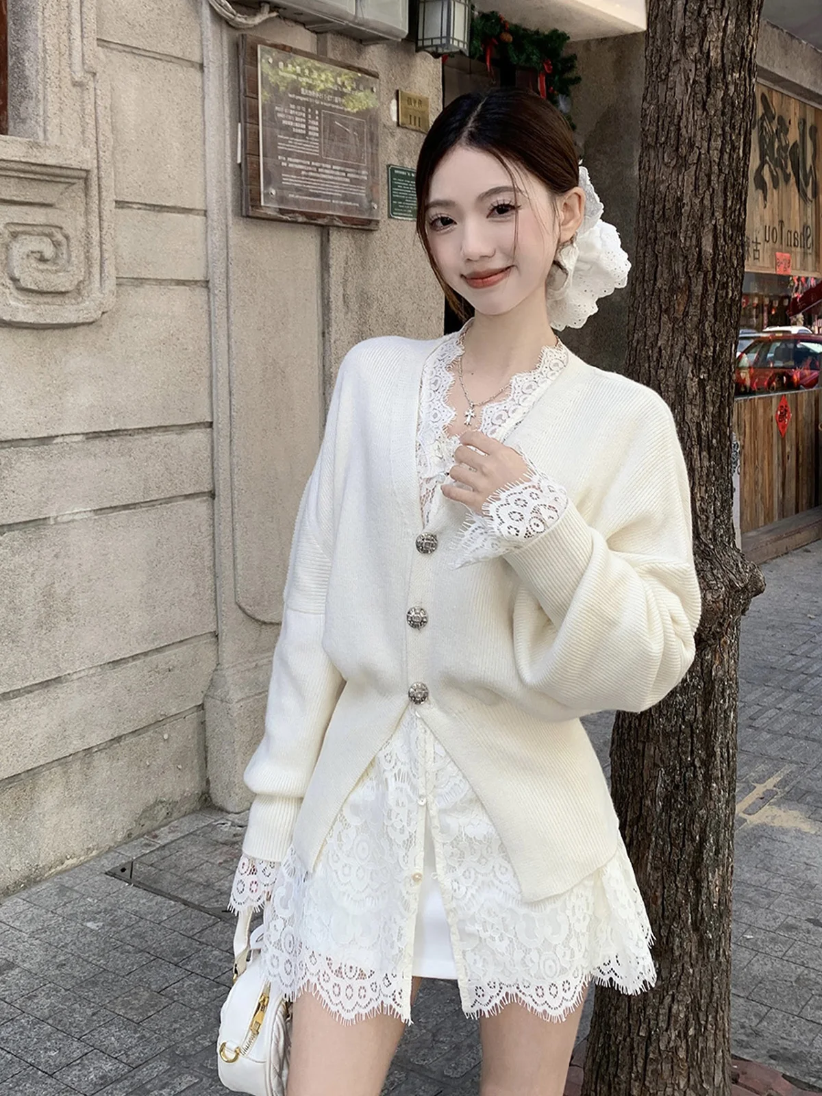 

Потрясающий мягкий кардиган, верхняя одежда, женский многослойный длинный све, топ с v-образным вырезом, осень-зима, Новое поступление, модный комплект