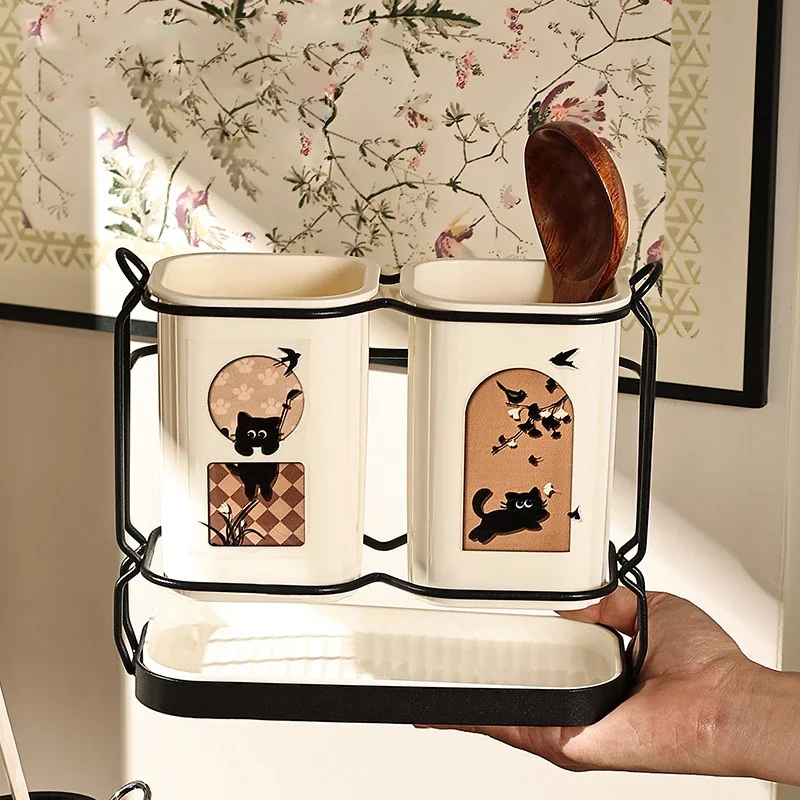 젓가락 용기 주방 숟가락 보관 용기 가정용 보관 랙 젓가락 바구니 주방 젓가락 용기