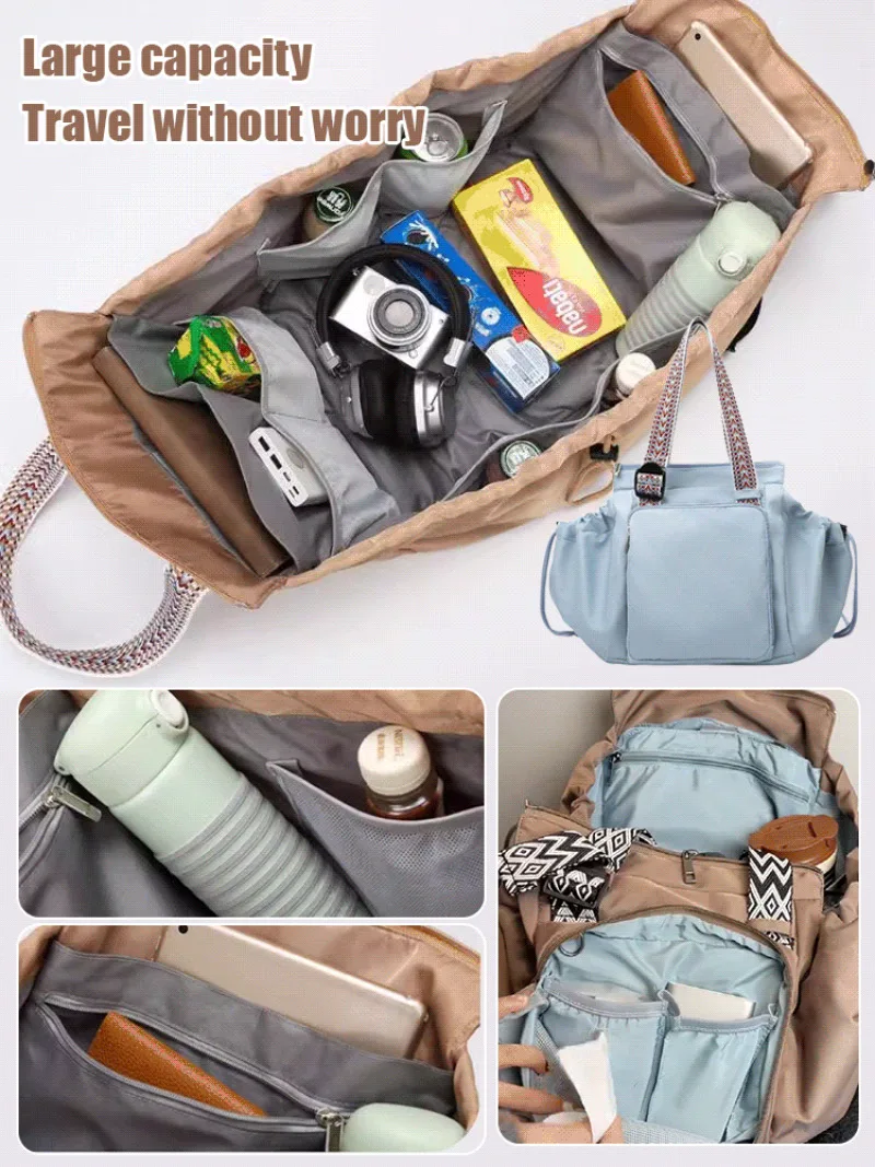 Women's Multi-functional Backpack Travel Organizer Nappy Bag Large Capacity Breastfeeding Shoulder Bag Maternity Crossbody Bag view 2