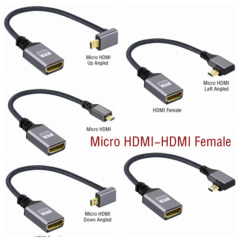 4K 60Hz HDMI-Compatible Male To Female Extension Cable Micro/Mini HDMI-Compatible adapter Extender Wire Cord left/right/up/down