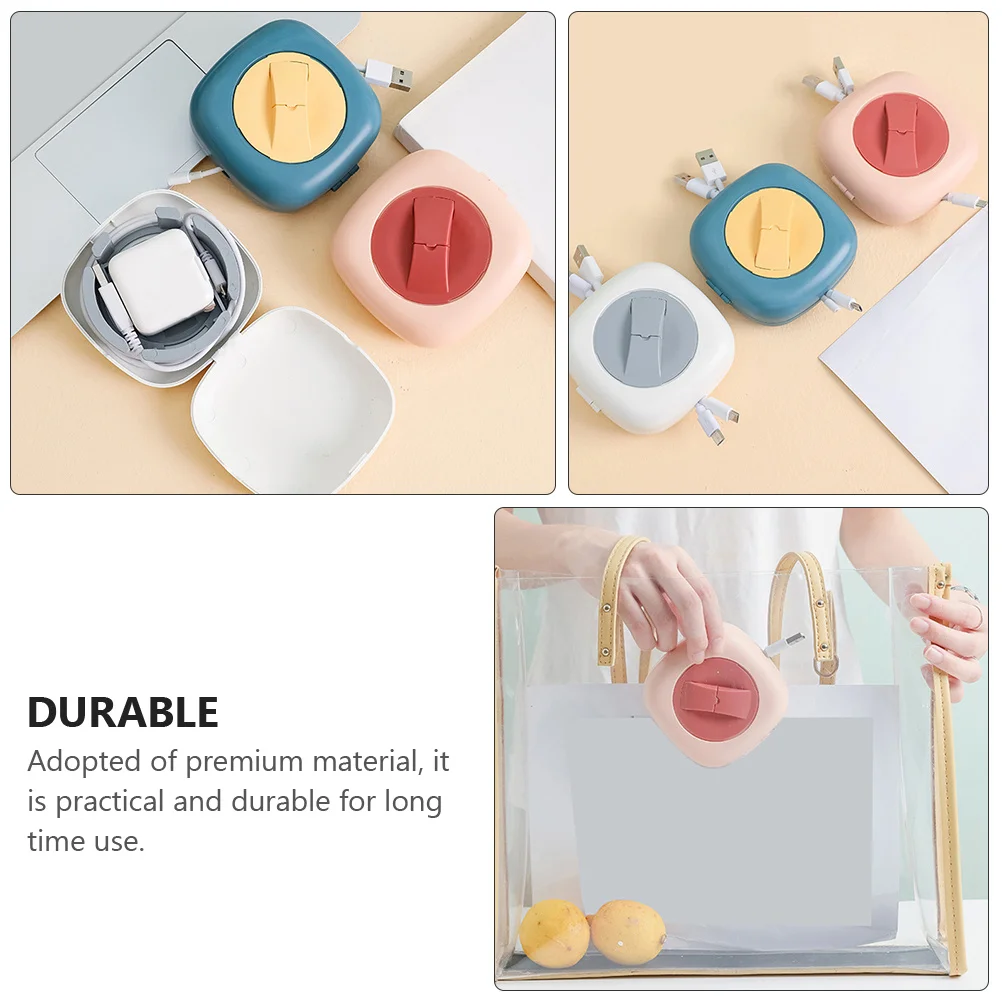 

6pcs Cable Management Box Wire Winder For Usb Data Charging Headphone Earphone Cords Cord Organizer Storage Case