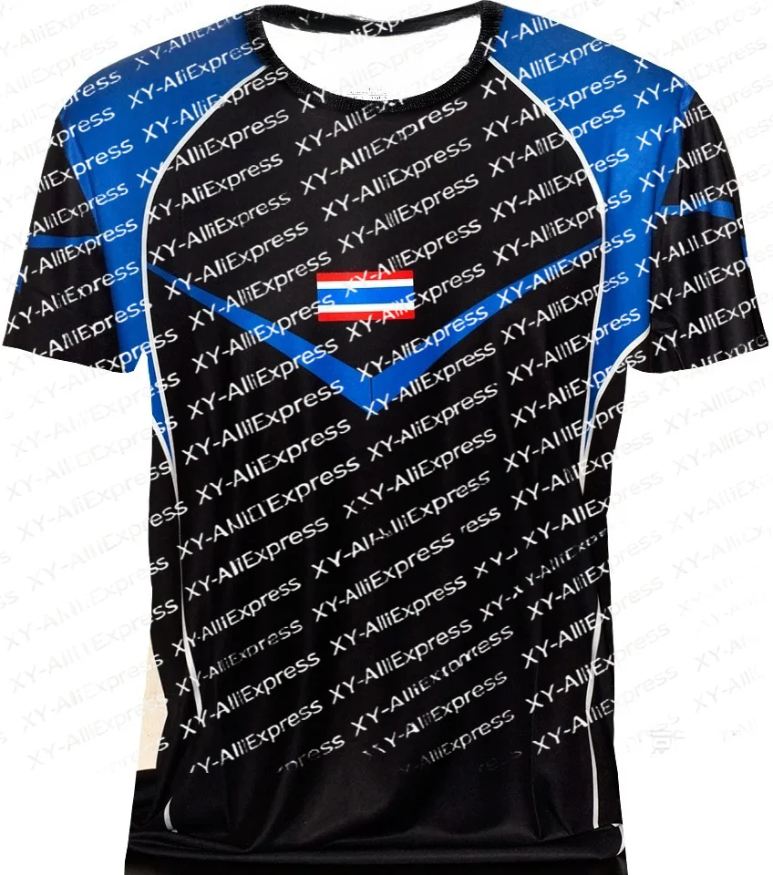 Men's Thailand Flag Muay Thai Quick-Dry T-Shirt, Boxing Fight Top, Kickboxing, MMA Training, Gym and Outdoor Street Sports Shirt