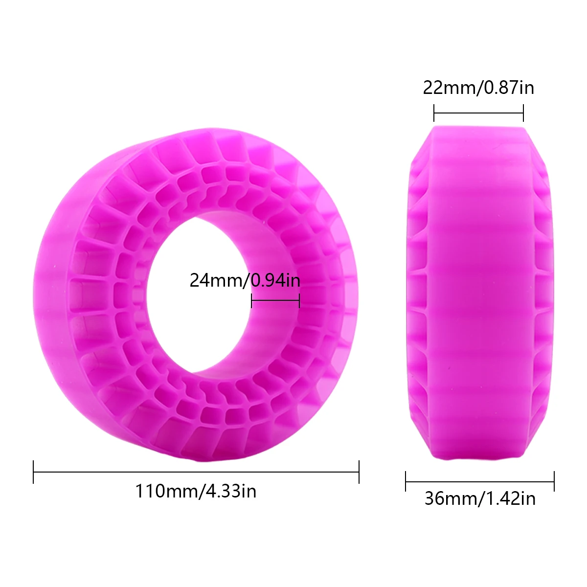 RCGOFOLLOW-Espuma De Borracha De Silicone Insert, Fit 118-122mm, 1.9 \