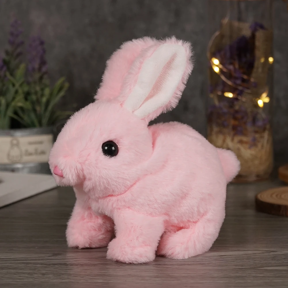 Long-haired Bunny Electric Plush Toy Soft Plush Simulation Shape Small Animal Doll Battery Interactive Children's Favorite Gift