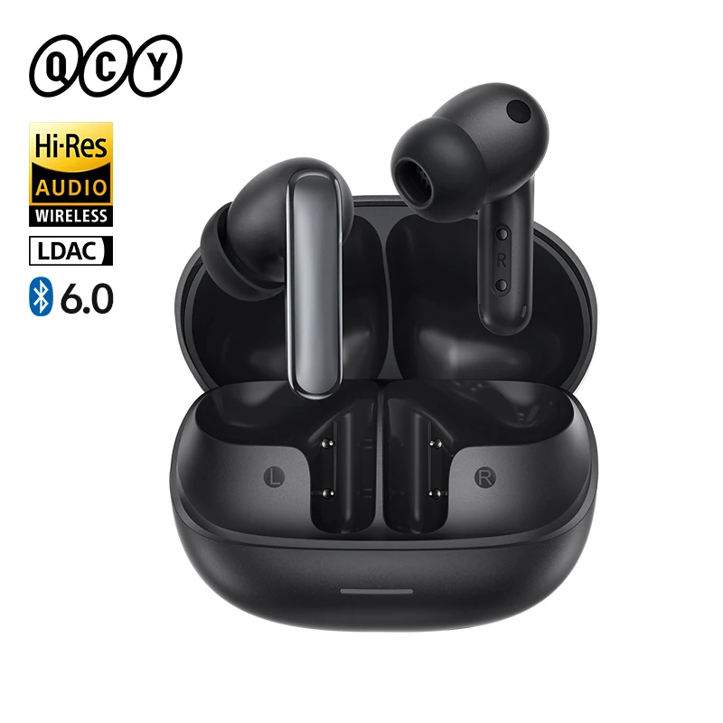 Беспроводные наушники QCY MeloBuds N65 с Bluetooth 6.0, AI ANC, LDAC, Hi-Res Audio, пространственным звуком с отслеживанием положения головы, 8 микрофонами, до 50 часов работы
