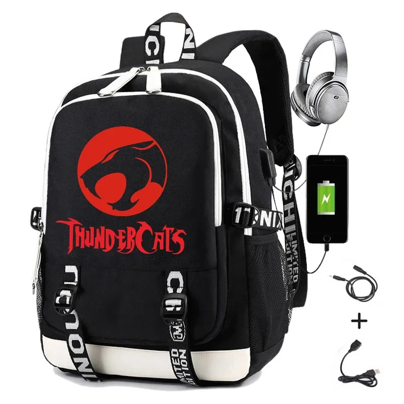 Thundercats School Backpack for Kids Anime Print Multifunctional Laptop Bags Men Casual School Back Pack for Boys