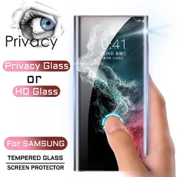 Privacy or HD Tempered Glass For Samsung Galaxy S24 S23 S22 Ultra Anti Spy Screen Protectors S21 Plus Note 20 Note20 Luxury 5G