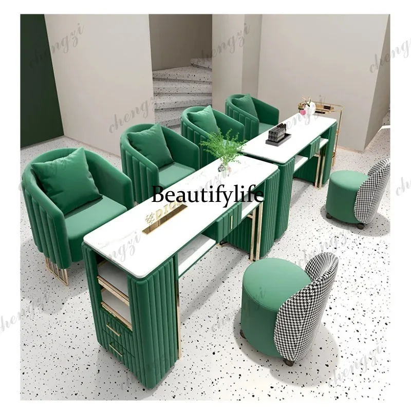 YL  Bright Manicure Nail Table Elegant And Subtle Stylish Classic Manicure Nail Table Multifunctional Design Mesa Salon Furnitu