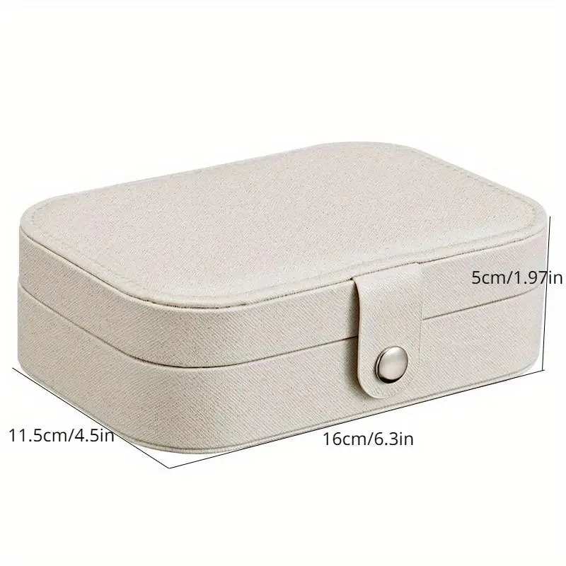 

1Pc Earrings Plate Jewelry Box Portable Leather Multi-function Ring Storage Organizer