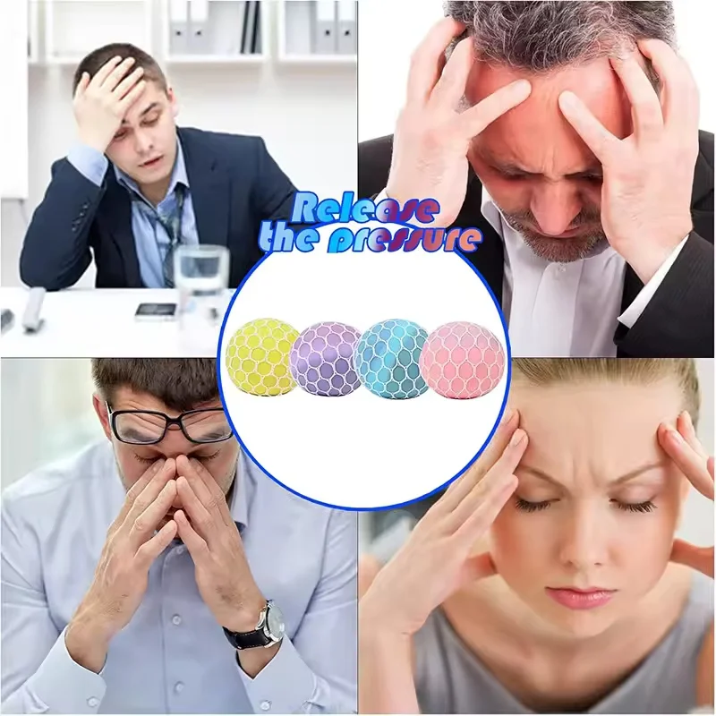 Mesh Grape Squishy Stress Balls Colorful Creative Sensory Squeeze Fidget  Anxiety Release For Office Classroom Prizes