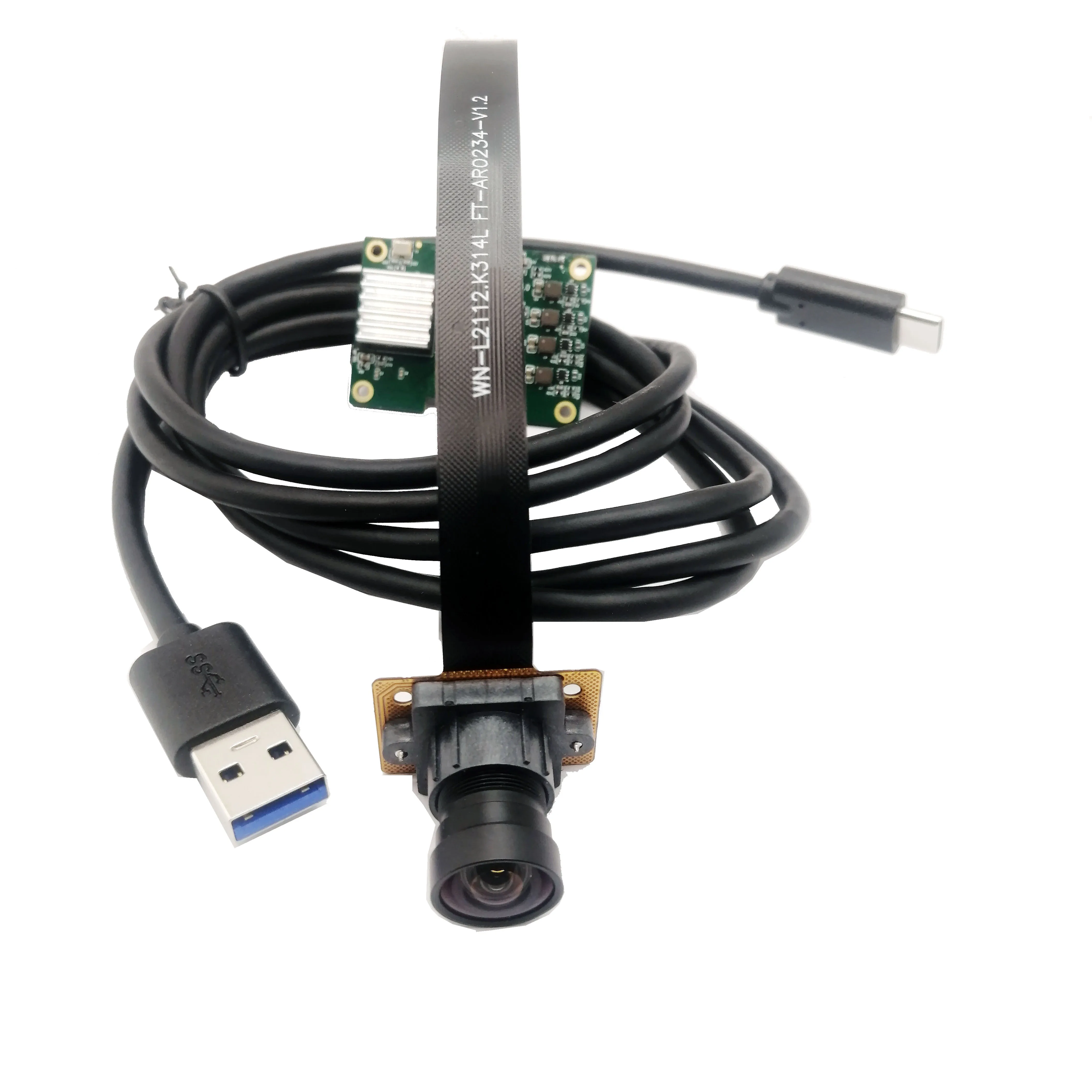 

2MP HD 1/2,6-дюймовый модуль камеры AR0234 1080P USB3.0 120 кадров в секунду с глобальным затвором MJPG, YUY2, H.264 FF 100 ° Type-C Для документов