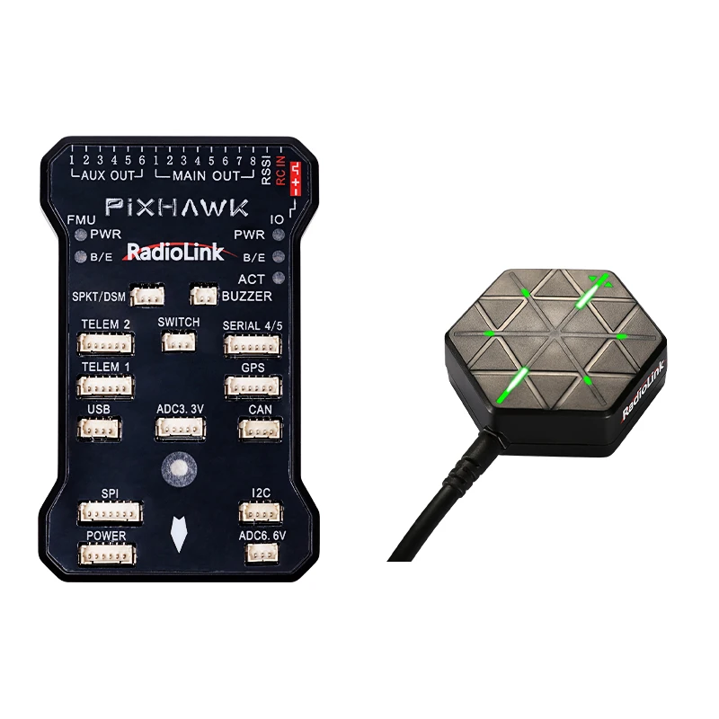 Radiolink 2.4.8 APM Pixhawk PIX 32-bits vluchtcontroller FC met GPS M10N SE100 voor 6-8-assige multirotor quadcopter RC Drone