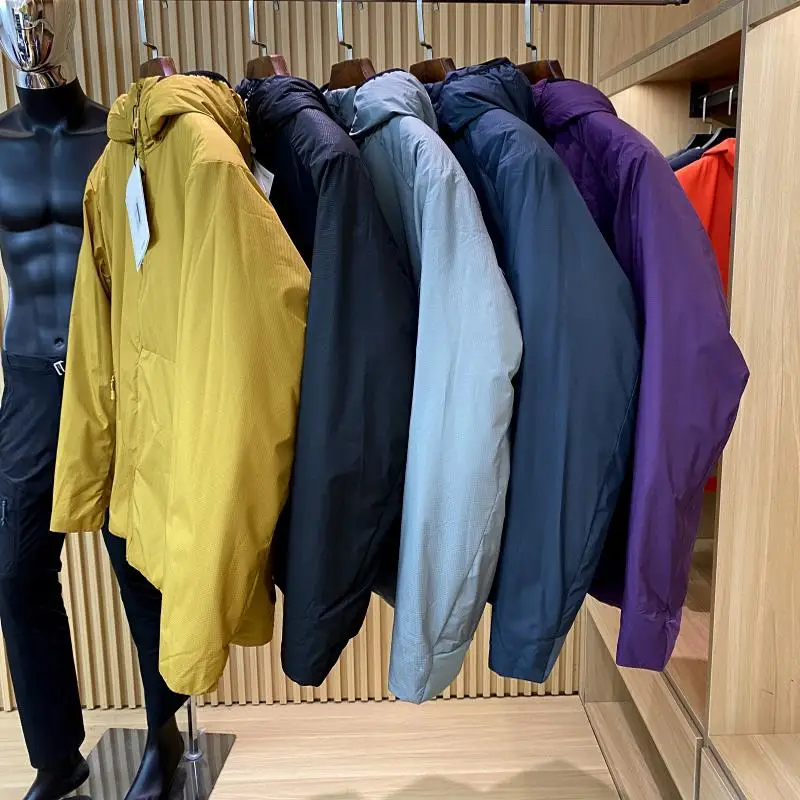 Dongjia في الهواء الطلق للرجال خفيفة الوزن aphene مقاوم للماء الدفء القطن Jaet الوقوف صالح Thiened طويل Sle مقنعين Faion