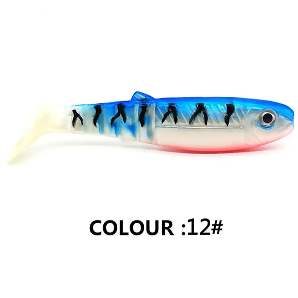 5PCS Fishing Lure 8cm/6g T-tail Wobblers Worm Artificial Soft Lures Silicone Biomimetic Minnow Bass Lure Pike