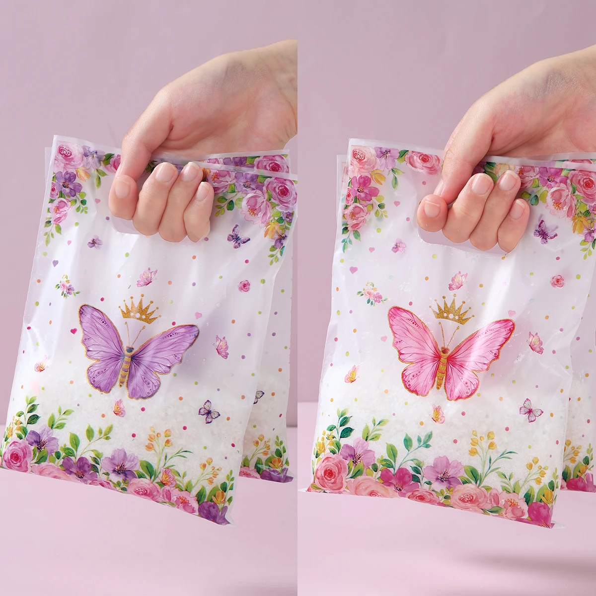 Transparent Butterfly Gift Packing Hand Bags Candy Bags Birthday Party Decor Kid Baby Shower Wedding Party Supplies Treat Bag