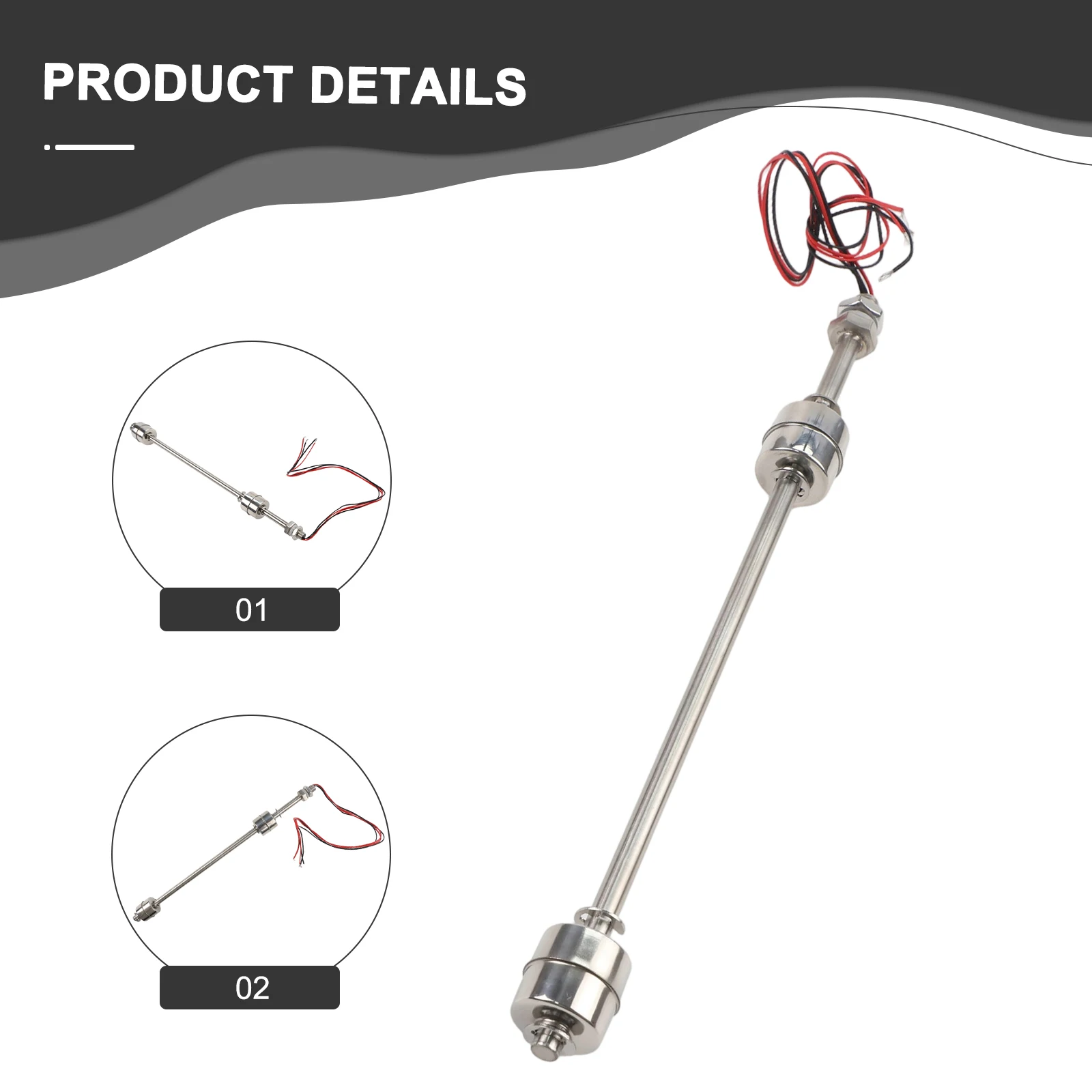 Stainless Steel Liquid Level Controller with High Temperature PTFE Wiring for Use in 10 to 120 Degree Environments