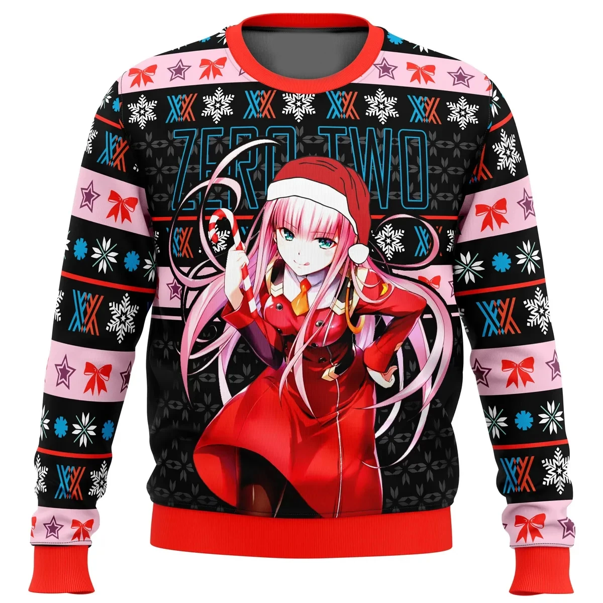 Darling in the Franxx Zero Two Ugly Christmas Pullover 2025 New Fashion Men Pullover Tops Cartoon Anime Women Sweatshirt