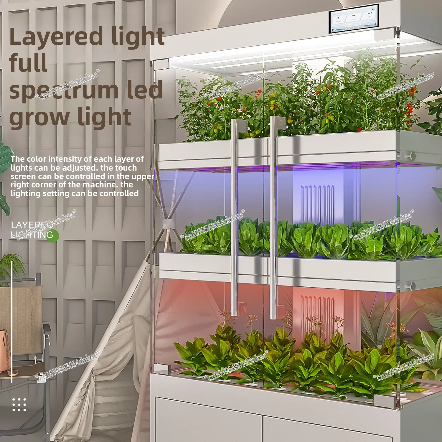 Intelligent Soilless Cultivation Planter Display Cabinet Hydroponic Vegetable Planting Box Campus Scientific Research