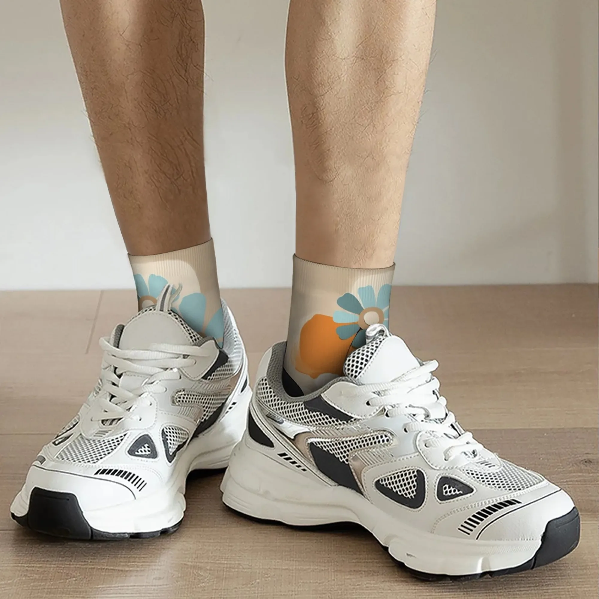 جوارب قصيرة غير رسمية على شكل زهرة فنية تجريدية جوارب هاراجوكو بانك قوطي للفتيات مطبوعة جوارب سعيدة وممتعة للنساء والرجال مريحة ومحمولة