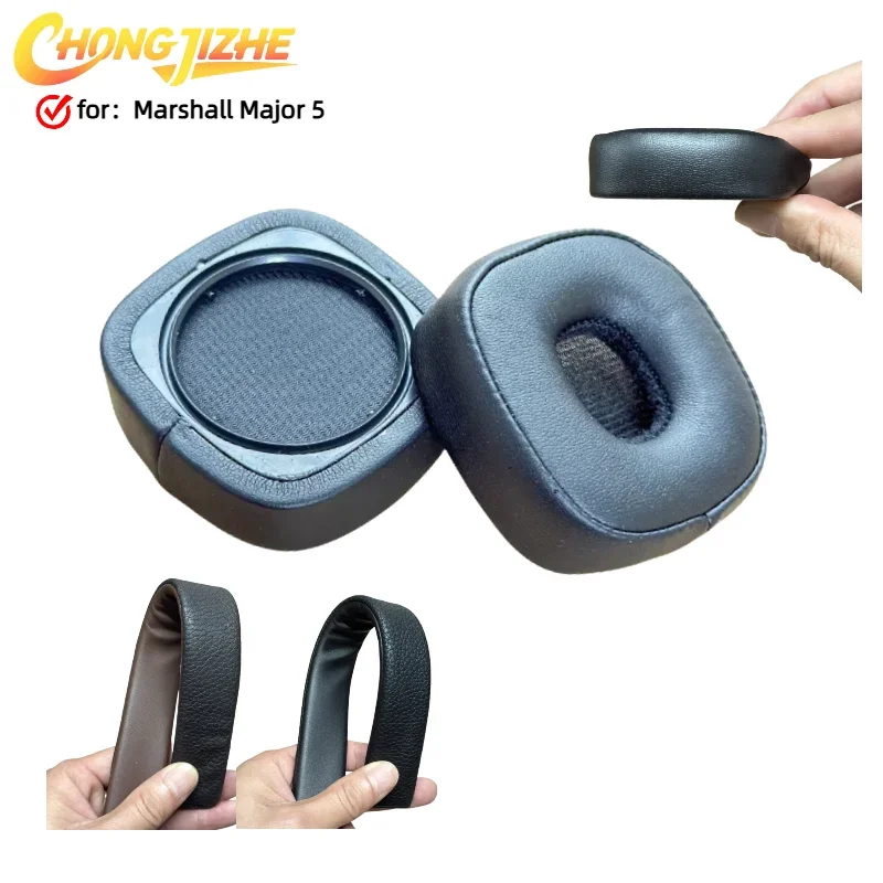 

CHONGJIZHE Replacement Protein skin memory sponge Ear pads / Head beam cushion Repair Parts For Marshall Major 5 Headphones ，