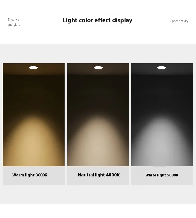 Faretti per illuminazione interna commerciale antiriflesso profondi a LED da incasso a soffitto 55MM 75MM 95MM