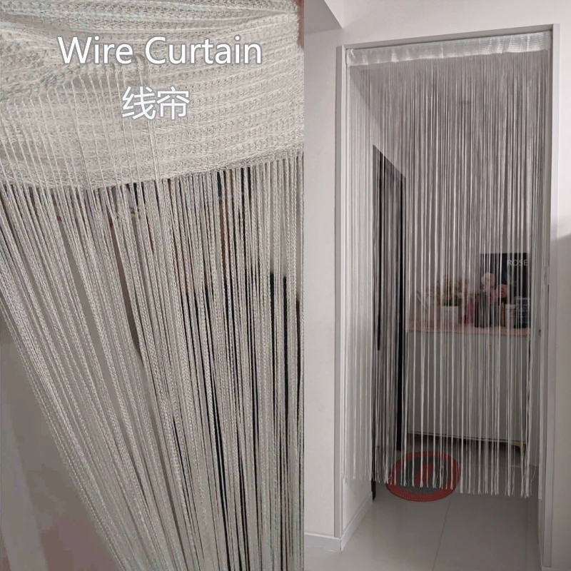Encrypted Tassel Straight Curtain Partition Door Curtain Living Room Bedroom Curtain Wedding DIY Home Decoration 100x200CM