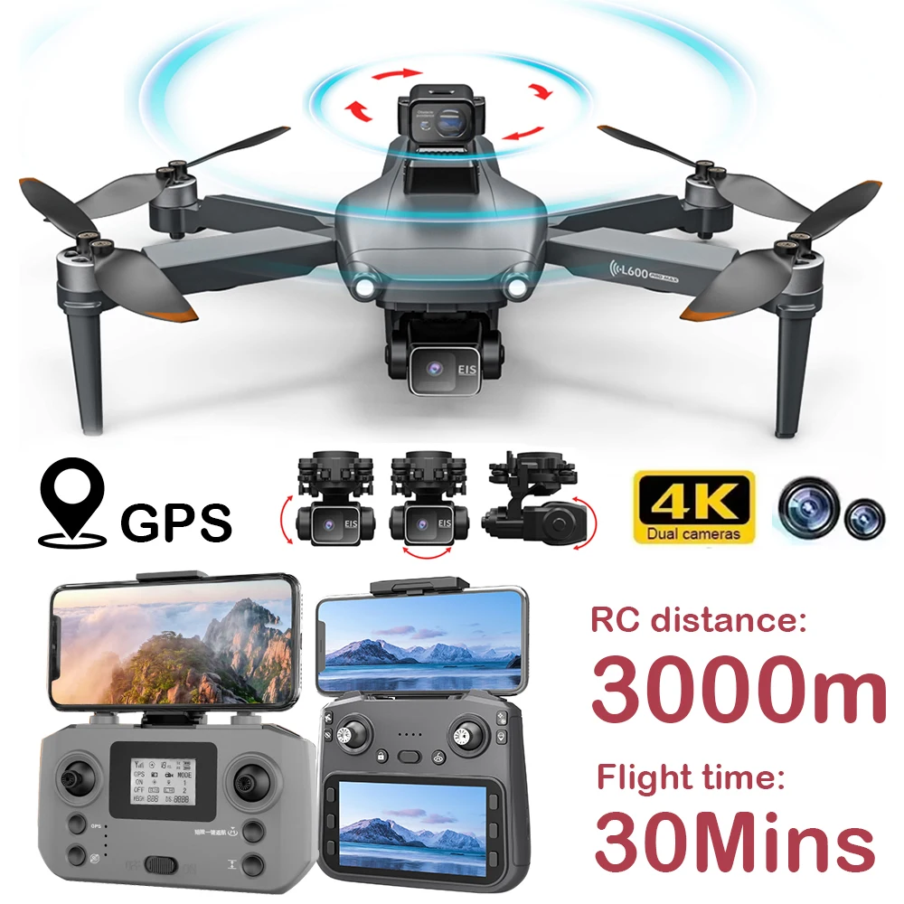 Professional 4K HD Dual Camera GPS Drone with 3-Axis PTZ Laser Obstacle Avoidance 5G WIFI FPV Dron Brushless Motor RC Quadcopter