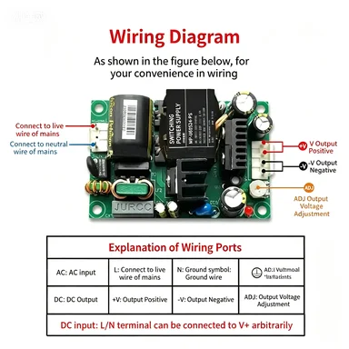 Ac-dc 60w switching power supply bare board, 24v 2.5a, compact size, built-in micro-adjustable module, test instrument