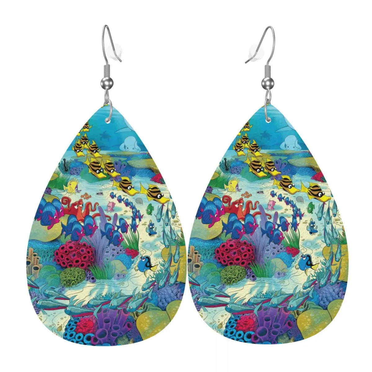 

Custom Finding Nemo PVC Leather Earrings Dangle Earrings Jewelry For Women For Wife Mother Gift