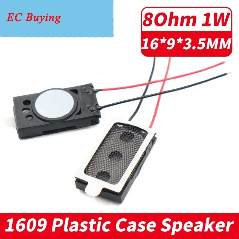 5Pcs/Lot 1609 Circular Magnet 8 Ohm 1W Speaker With Wire 16*9*3.5MM 8Ohm 1 Watt Loudspeaker For Smart Watch