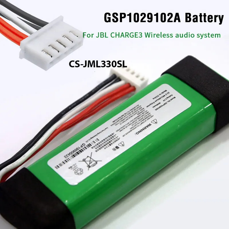 For JBL Charge3 Charge 3 Speaker Battery Replacement JBLCharge3 GSP1029102A 6500mAh 330SL Batteries Bluetooth Audio