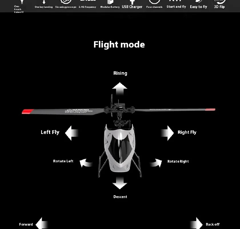 Mini Remote Control Helicopter C129v2 Four Channels Single Rotor Air Pressure Altitude Hold One Button Roll Out Toy Aircraft