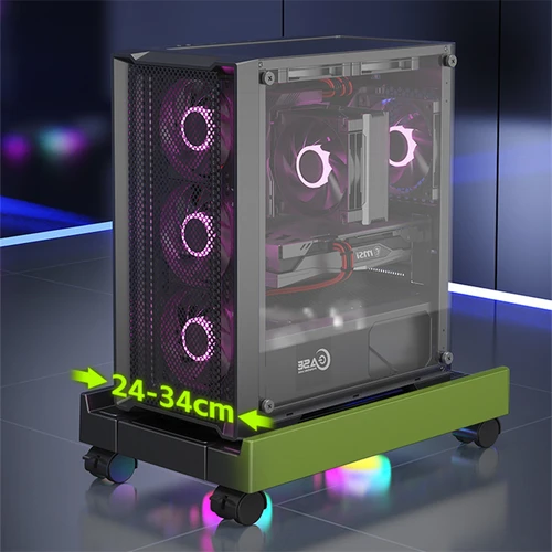 Imagen 2 del producto Soporte ajustable para CPU de ordenador BEISHI con ventilador de refrigeración RGB, disipación de calor, soporte de torre para PC móvil para jugadores