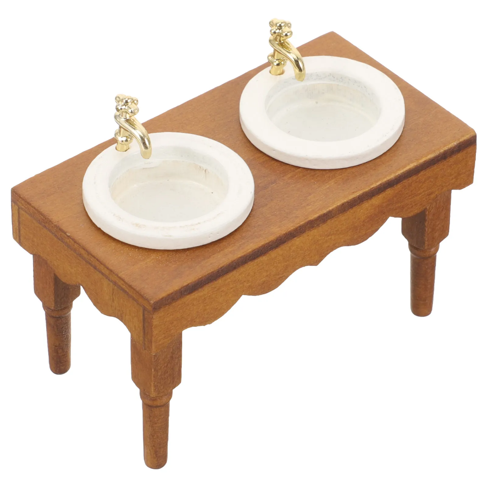 

Miniature Wooden Bathroom Sink Washbasin Cabinet Decorative Furniture for Mini House Scene Layout House Washbasin