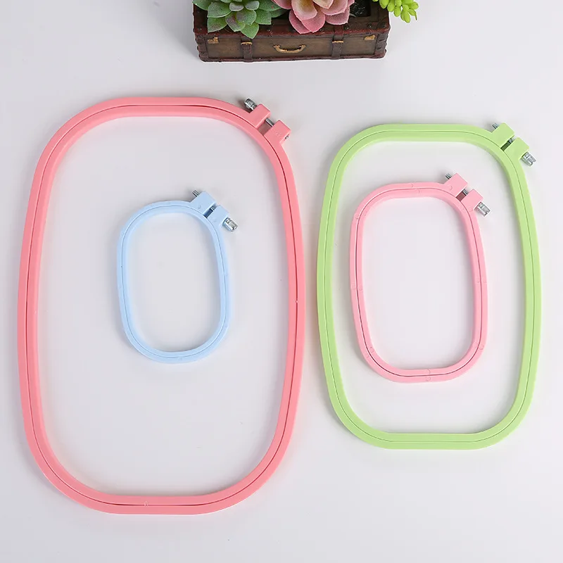 1/4/5pcs DIY Plastic Embroidery Hoop Frame Cross Stitch Chinese Traditional Square Frame Handmade Sewing Needle Craft Tool