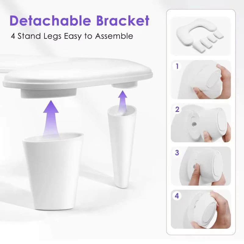 Big Arm Rest for Nails Tech, U-Shaped, for Acrylic Nails, White | 1st Gen Hand Rest, 15° Ergonomic Incline, Silicone Anti-Slip B