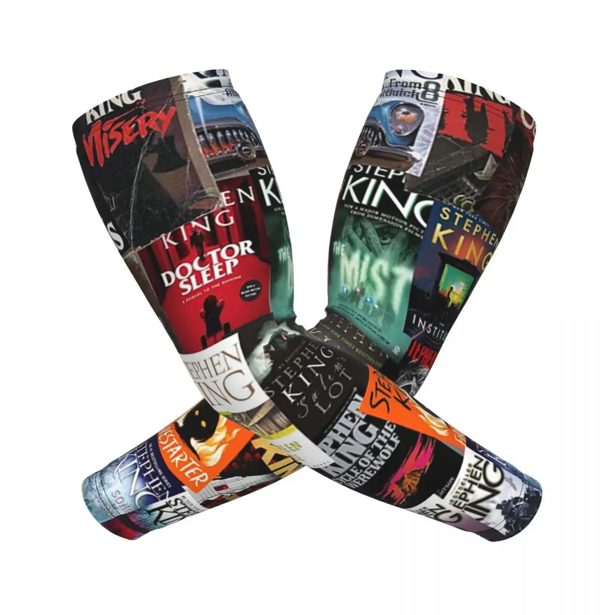Stephen King Book Covers, Horror Bookworm Arm Sleeves Men Women Sun UV Protection Tattoo Cover Up Sports Cooling Cycling