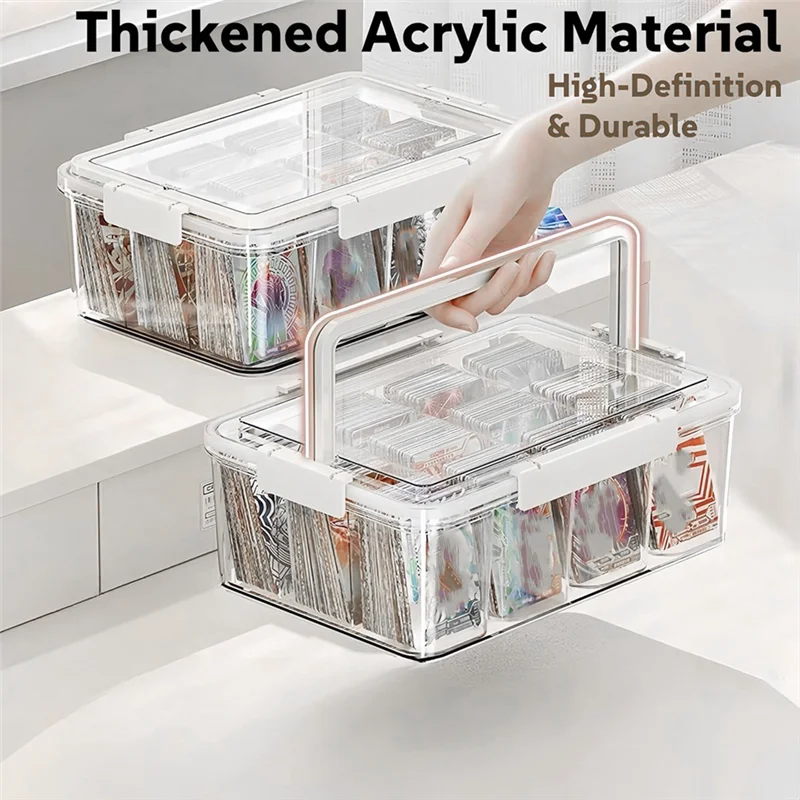 

AT02-Multipurpose Storage Box,Clear Crafts Storage Organizers,Portable Acrylic Storage Containers With 4 Inner Boxes