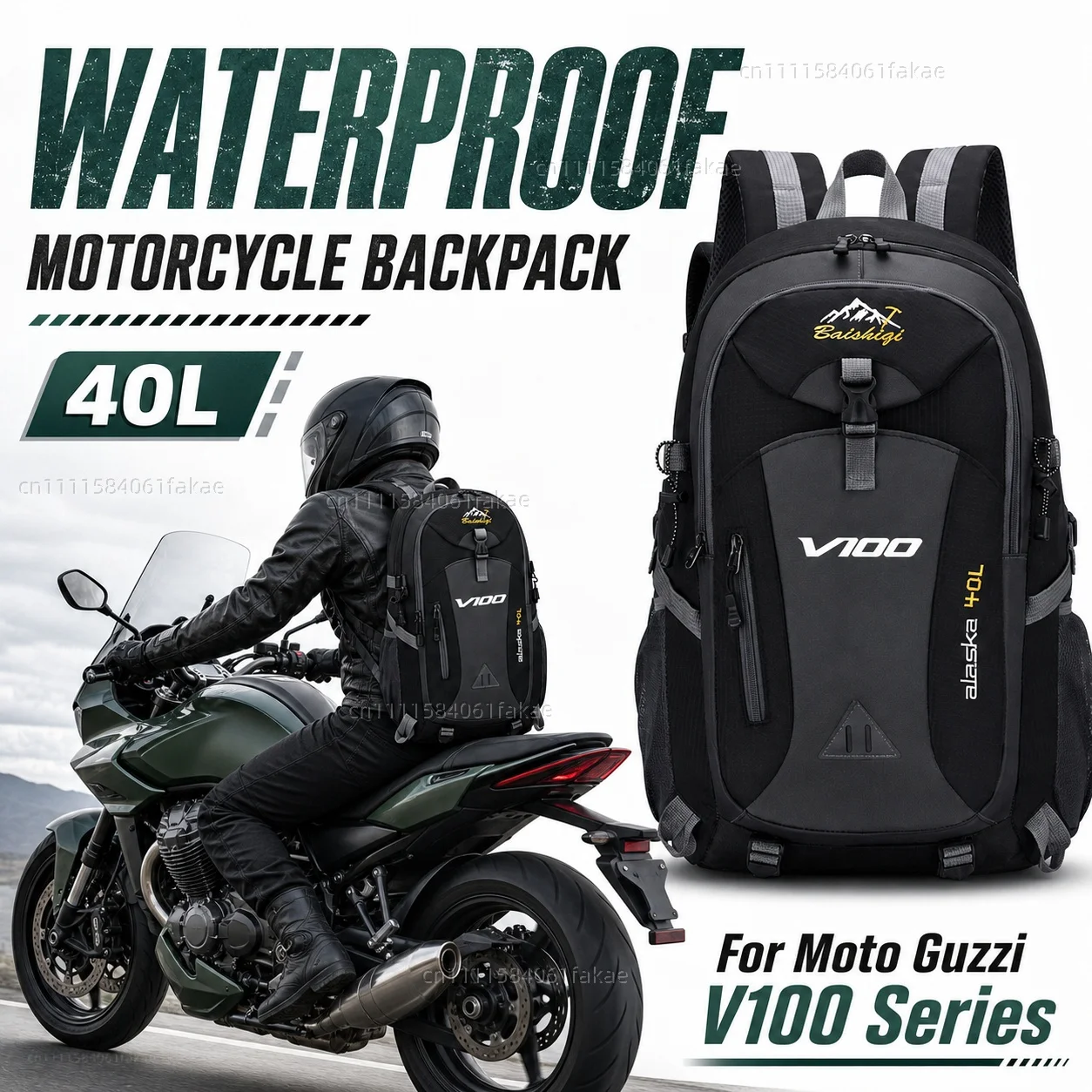 For Moto Guzzi V100 Series 2022-2024 Touring  Motorcycle Backpack 40L Waterproof Travel Backpack Outdoor Hiking Camping Daypack
