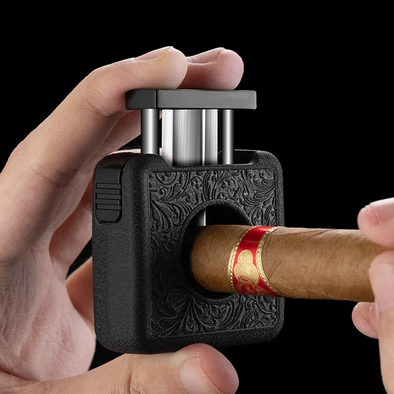 Cigar Cutter,4 in 1 Multifunction V Cut Cutter with Cigar Punch,Cigar Holder Twin Nubber Suitable for Max 60 Ring Gauge Cigars