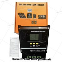 Solar controller fully automatic universal type 12V24V48V60V battery lithium battery solar panel charger 60A 80A 100A